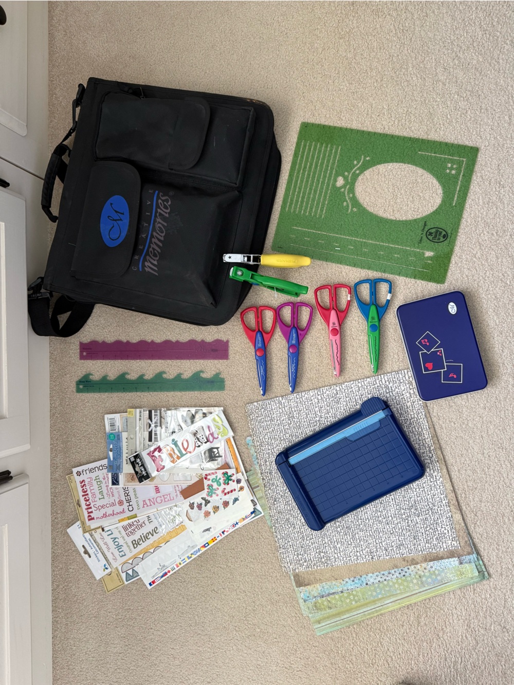 Creative Memories Crafting Kit with Black Storage Bag and Assorted Products